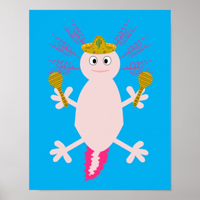 Poster Dia do Axolotl Mexicano Morto (Frente)