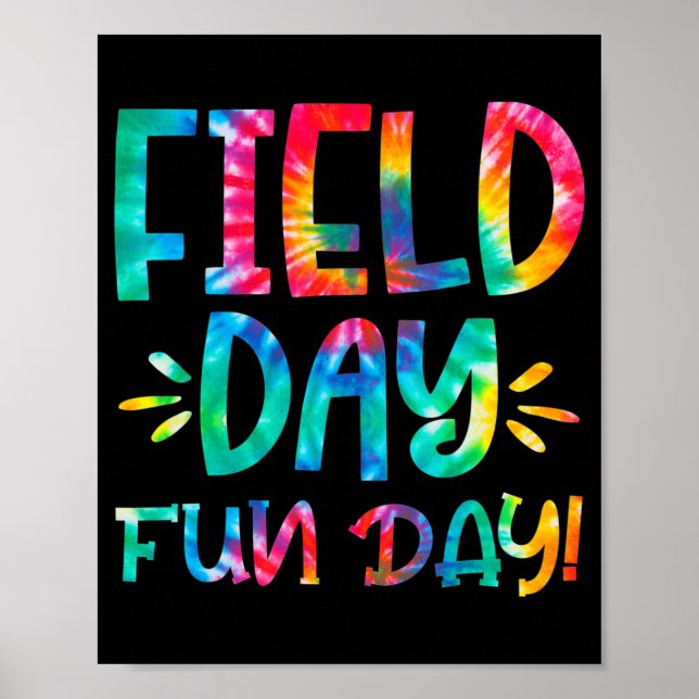 Poster Dia do Campo Escolar Diversão Tie Dye Field Day 20 (Frente)