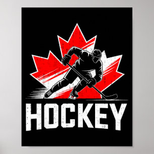 Poster dia do Canadá hóquei patriótico folha de bordo can