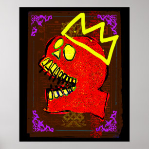 Poster Dia do Caveira do Rei Calavera da Arte NFT Morta