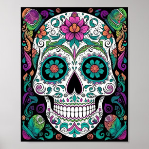 Poster Dia do Crânio do Açúcar dos Mortos