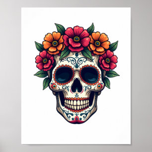 Poster Dia do Crânio do Açúcar Morto - Dia de los Muertos
