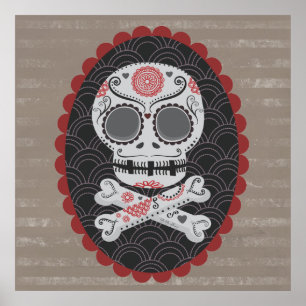 Pôster Dia do crânio morto Día de los Muertos calaveras