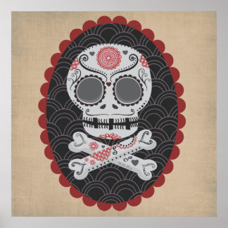 Pôster Dia do crânio morto Día de los Muertos calaveras