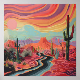 Poster Dia do Deserto Trippy