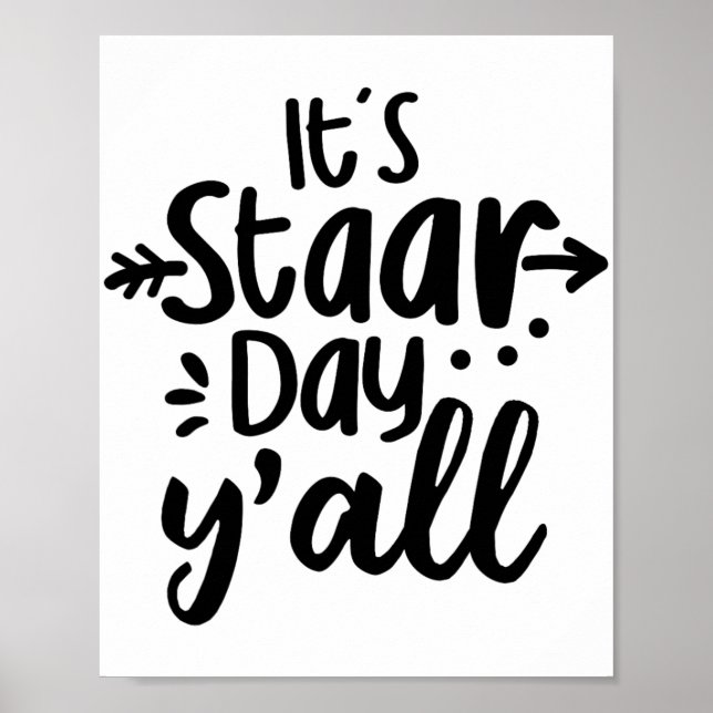 Poster Dia do Estada Yall Cute Test Day Para Professores (Frente)
