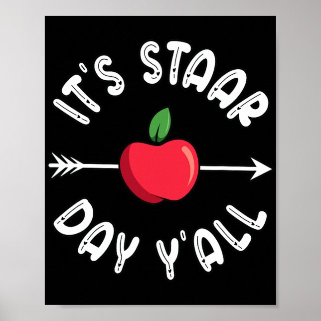 Poster Dia do Estadas Yall Texas Staar - Dia do Teste (Frente)