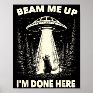 Poster Dia do Groundhog Ufo Gráfico Retro Vintage Encontr