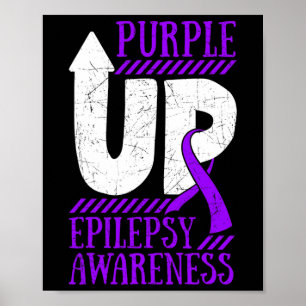 Poster Dia do Guerreiro da Epilepsia Fita Epilepsia Roxo