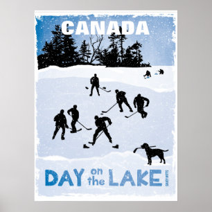 Poster Dia do hóquei de Canadá no hóquei da lagoa do l