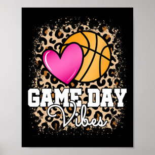 Poster Dia do Jogo Bysketbyll Leopard Imprime Mulheres Me