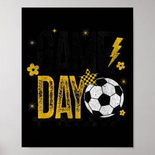 Poster Dia do Jogo Retrospectivo Estação do Futebol Preto