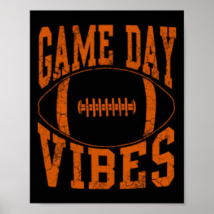 Poster Dia do Jogo Viba Vintagem Laranja De Futebol Alast