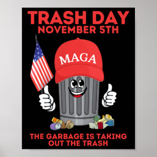 Poster Dia do Lixo Trump Garbyge 5 de Novembro 