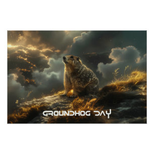 PÔSTER DIA DO MARMOTA - FELIZ DIA DO MARMOTA