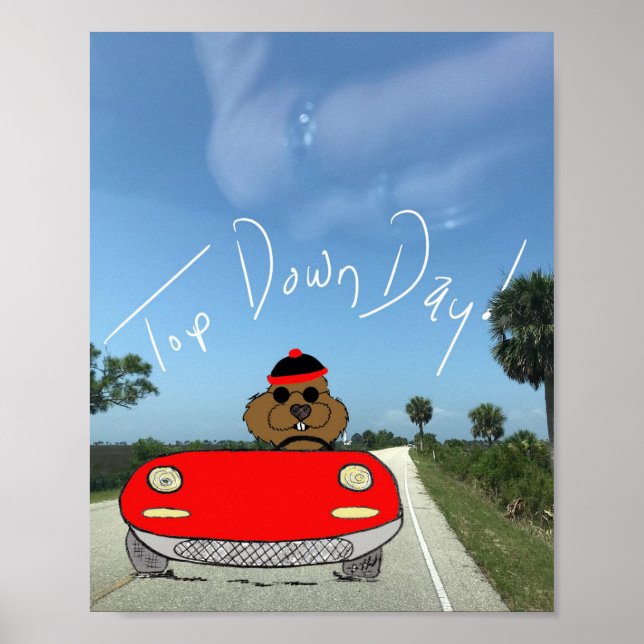 Poster Dia do Marmoto Superior para Baixo (Frente)