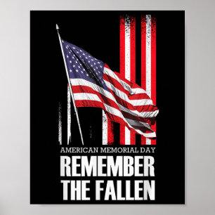 Poster Dia Do Memorial Americano Lembre-Se Da Bandeira Fa