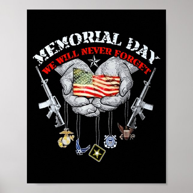 Poster Dia do memorial que nunca esqueceremos veterano Me (Frente)