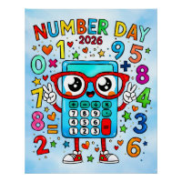 Dia do Número 2026 Design de Calculadora Matemátic