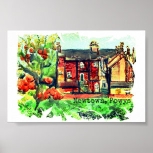 Poster Dia do outono em Newtown, Powys, País de Gales
