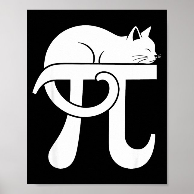 Poster Dia do Pi Gato Nerd de Matemática Comédia Professo (Frente)