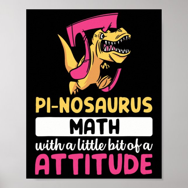 Poster Dia do Pi Matemática Dinossauro Dino Pi  (Frente)