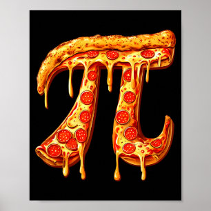 Poster Dia do Pi Símbolo do Pi Pizza Matemática Divertida