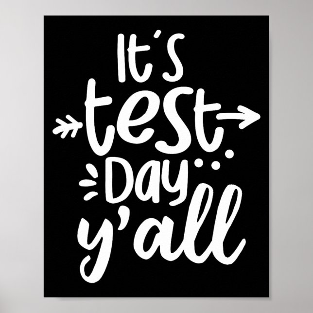 Poster Dia do Teste Yall Engraçado Dia do Teste para Estu (Frente)