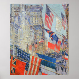 Pôster Dia dos Aliados, maio de 1917, por Childe Hassam, 