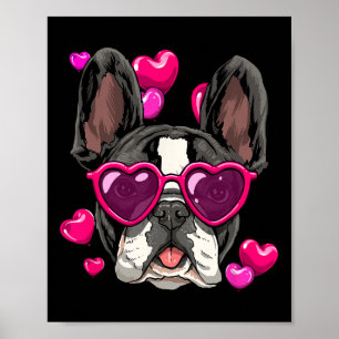 Poster Dia dos Bulldog Casais Cardíacos Adoráveis Cão do