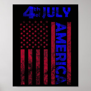 Poster Dia dos Eua Bandeira 4 de julho Feliz Engraçado