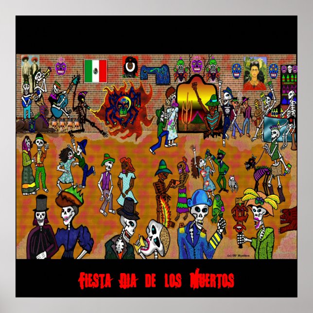Pôster dia dos mortos2, Fiesta Dia de los Muertos (Frente)