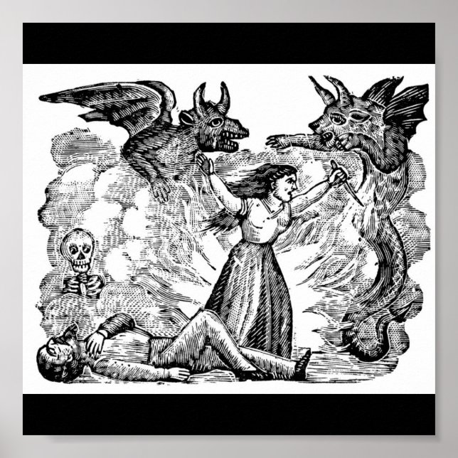 Poster Dia dos Mortos, México por volta dos anos 1800 (Frente)