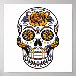 Pôster Dia dos Mortos - O Crânio do Açúcar Mexicano Ro