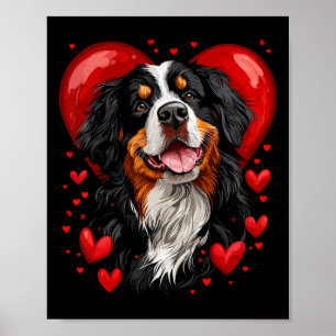Poster Dia dos Namorados Bernese Mountain Dog