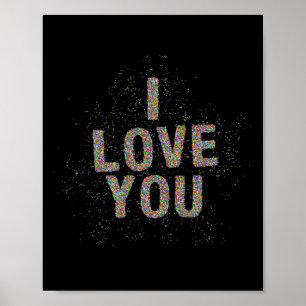 Poster Dia dos Namorados Confeitos Coloridos Eu Te Amo Po