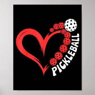 Poster Dia dos namorados coração de pickleball