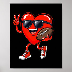 Poster Dia dos Namorados Coração Jogando Futebol Meninos