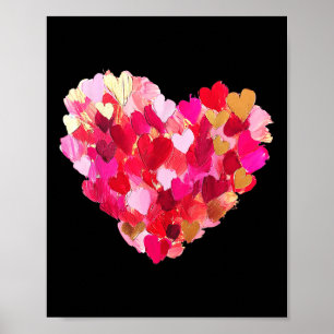 Poster Dia dos Namorados Corações Bruto Óleo de Pintura O