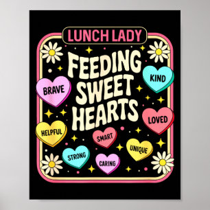 Poster Dia dos namorados da senhora do almoço retrô fofo 
