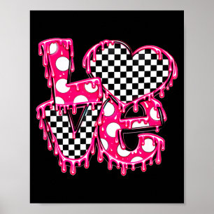 Poster Dia dos Namorados Derretendo Amor Com Coração Xadr