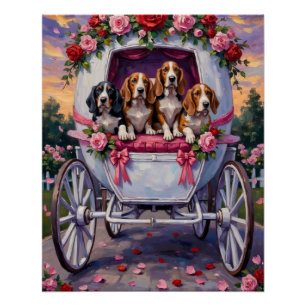Pôster Dia dos Namorados do Cão Basset Hound