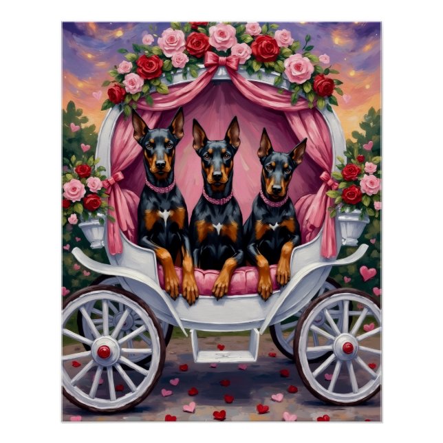 Pôster Dia dos Namorados do Cão Doberman  (Frente)