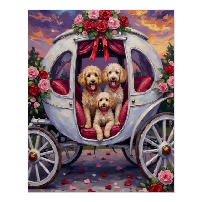 Pôster Dia dos Namorados do Cão Poodle  (Frente)