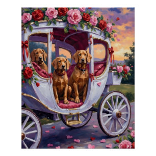 Pôster Dia dos Namorados do Cão Vizsla