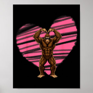 Poster Dia dos Namorados engraçado Bigfoot Óculos de sol