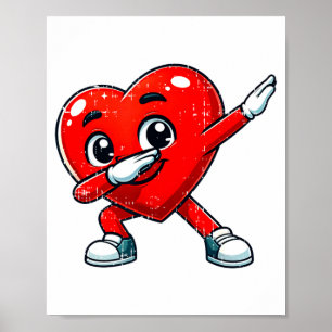 Poster Dia dos Namorados Engraçado Dabbing Coração Amante