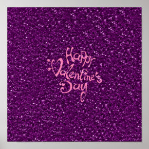 Pôster dia dos namorados feliz, roxo