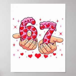 Poster Dia dos Namorados Fofo 67 Corações Engraçado Seis 