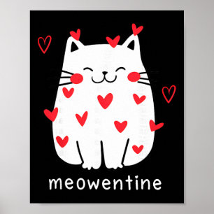 Poster Dia dos Namorados Gato Fofo Coração Dia de São Val